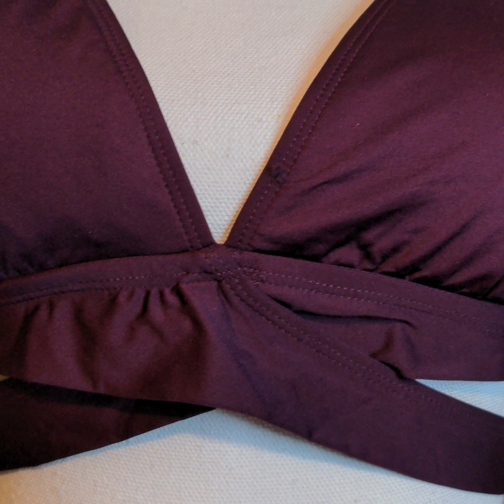 KONA SOL Faux Wrap Halter Bikini with Poppin Cherry String Bikini Bottom Size L - Picture 8 of 13